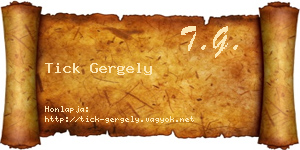 Tick Gergely névjegykártya